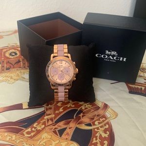 Coach pink and gold watch